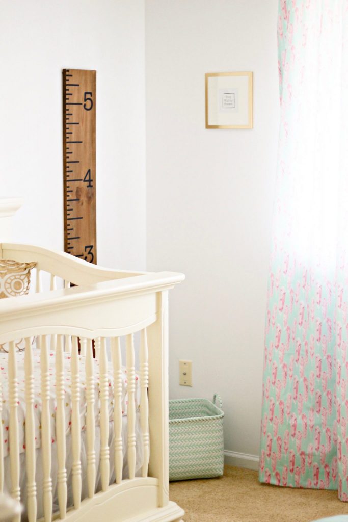 Baby girl nursery Inspiration | Mint, Pink, and Gold | All sources are linked! Click here to find out how to put together a beautiful, feminine, achievable mint, pink, and gold nursery! | Whimsical September