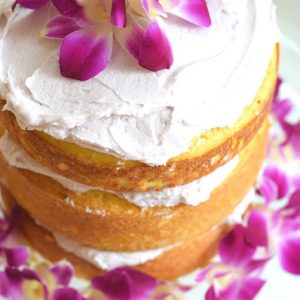 Lemon Cake with Lavender Frosting