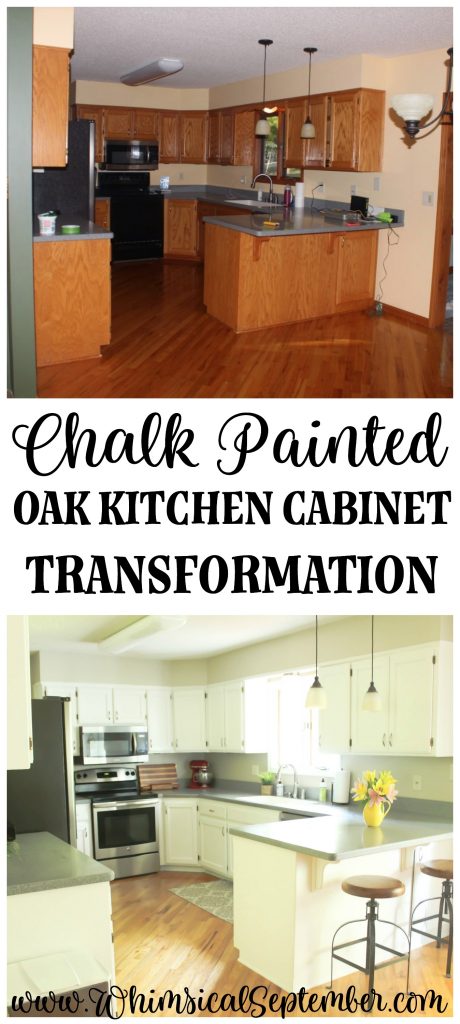 We used Annie's Sloan Pure White paint and clear wax to do a entire transformation in our kitchen. Our cabinets were originally a grainy honey oak, but now they look brand new! Here's the materials we used, the time it took, etc.