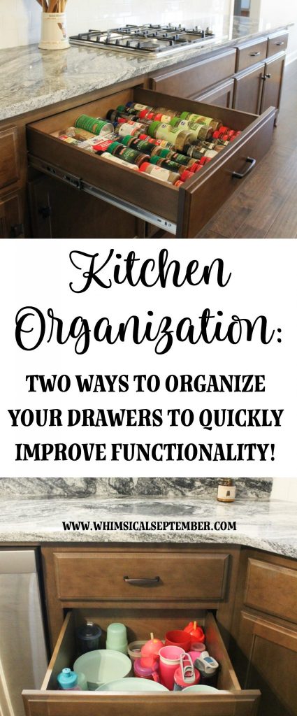 Organizing dinnerware and spices in drawers: When we moved into our home, we searched for all of the most practical, functional ways to organize our kitchen. We utilized our drawers in two new ways, and these methods have drastically improved the way we use our kitchen! Click here to read more.