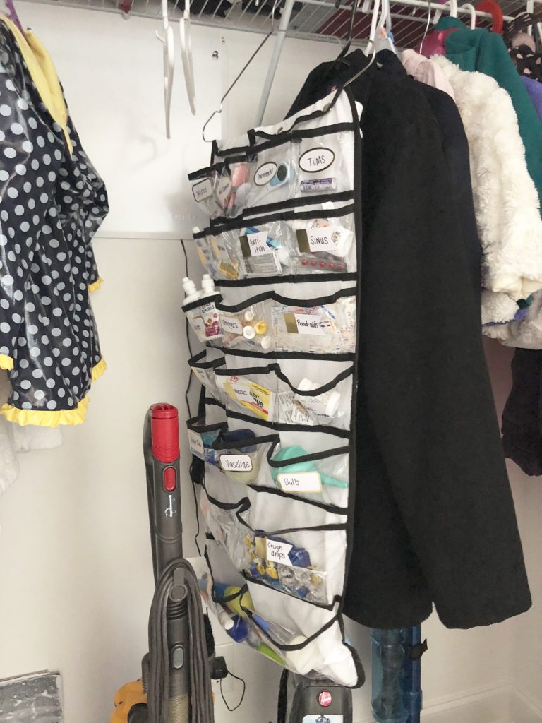 Organizing Medicine and First Aid: Most people created medicine cabinets or closets, but have you ever considered saving space and organizing it all in a clear hanging bag? This post will walk you through the 60-minute project of cleaning out your former medicine cabinet and reorganizing it in a way that'll be functional for the long haul. 