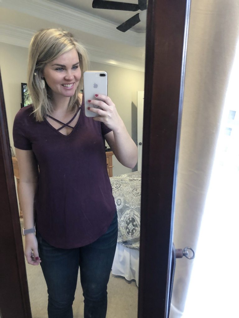 Stitch Fix Review February 2019 | WhimsicalSeptember.com | EMORY PARK Dulce Short Sleeve Knit Top
