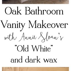 Guest Bathroom Oak Vanity Makeover with Chalk Paint