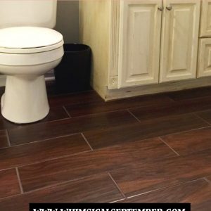 Guest Bathroom Flooring: Tile That Looks Like Hardwood