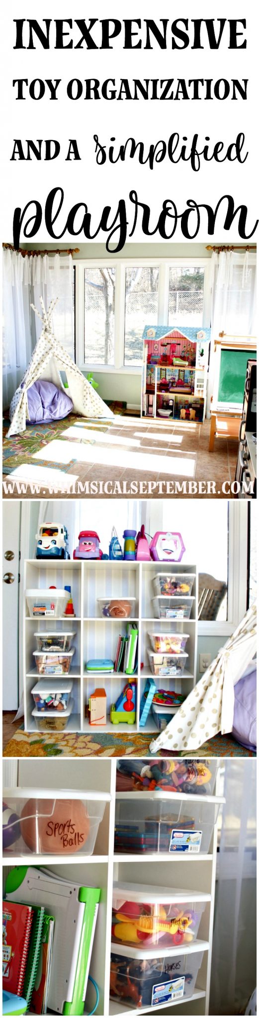 Toy Organization and a Simplified Playroom - Whimsical September